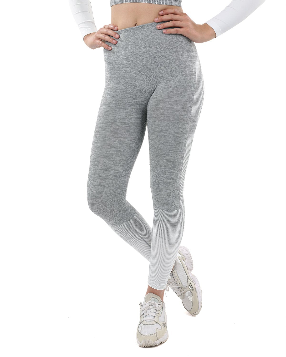 Bocana Seamless Leggings - Grey & White - Roberto Fashion House