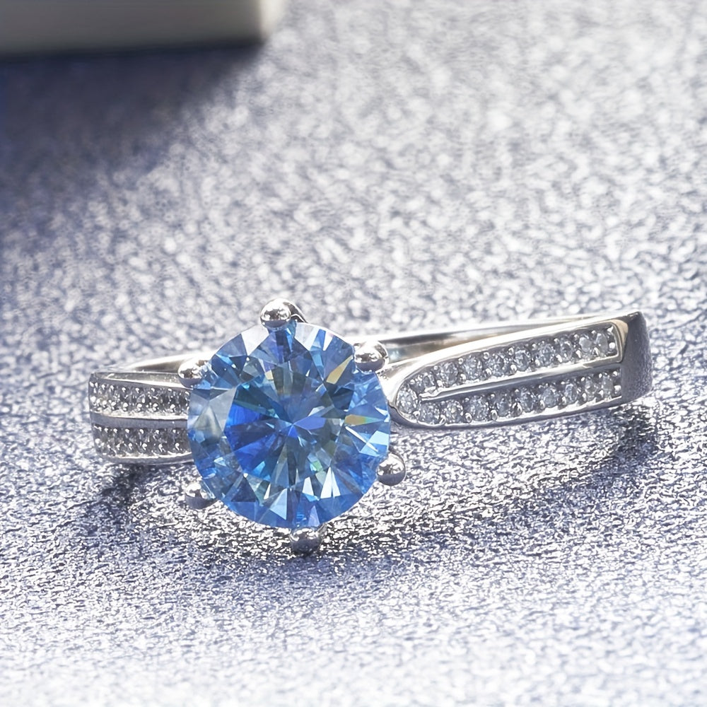Original Tancise 925 Pure Silvery Ring with Moissanite Diamond and Certificate, Exquisite Jewelry for Women's Engagement Ring - Roberto Fashion House