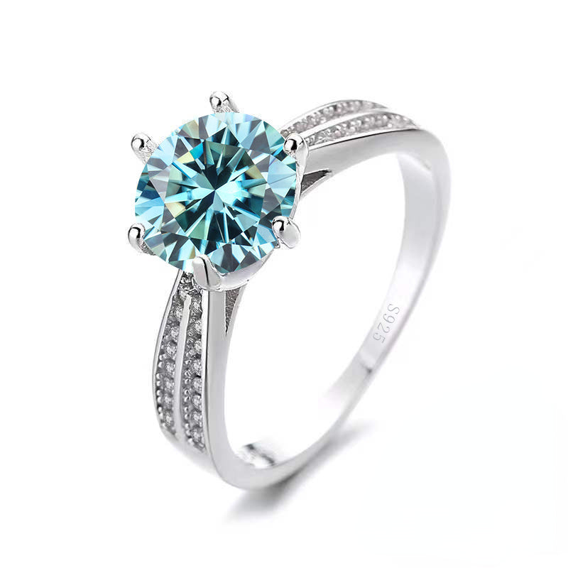 Original Tancise 925 Pure Silvery Ring with Moissanite Diamond and Certificate, Exquisite Jewelry for Women's Engagement Ring - Roberto Fashion House
