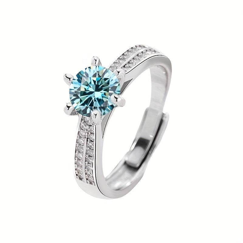 Original Tancise 925 Pure Silvery Ring with Moissanite Diamond and Certificate, Exquisite Jewelry for Women's Engagement Ring - Roberto Fashion House