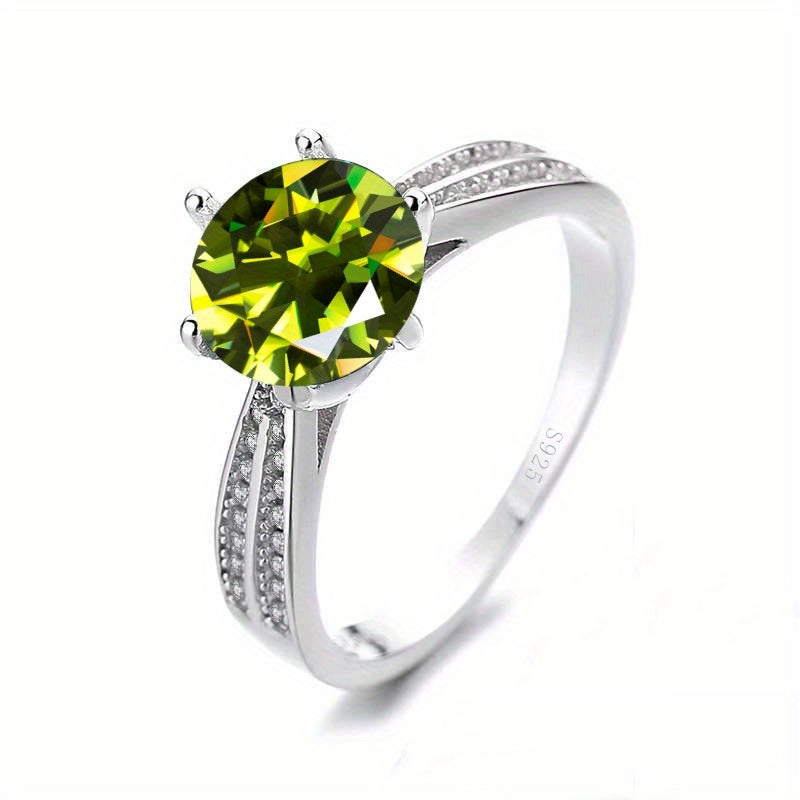Original Tancise 925 Pure Silvery Ring with Moissanite Diamond and Certificate, Exquisite Jewelry for Women's Engagement Ring - Roberto Fashion House