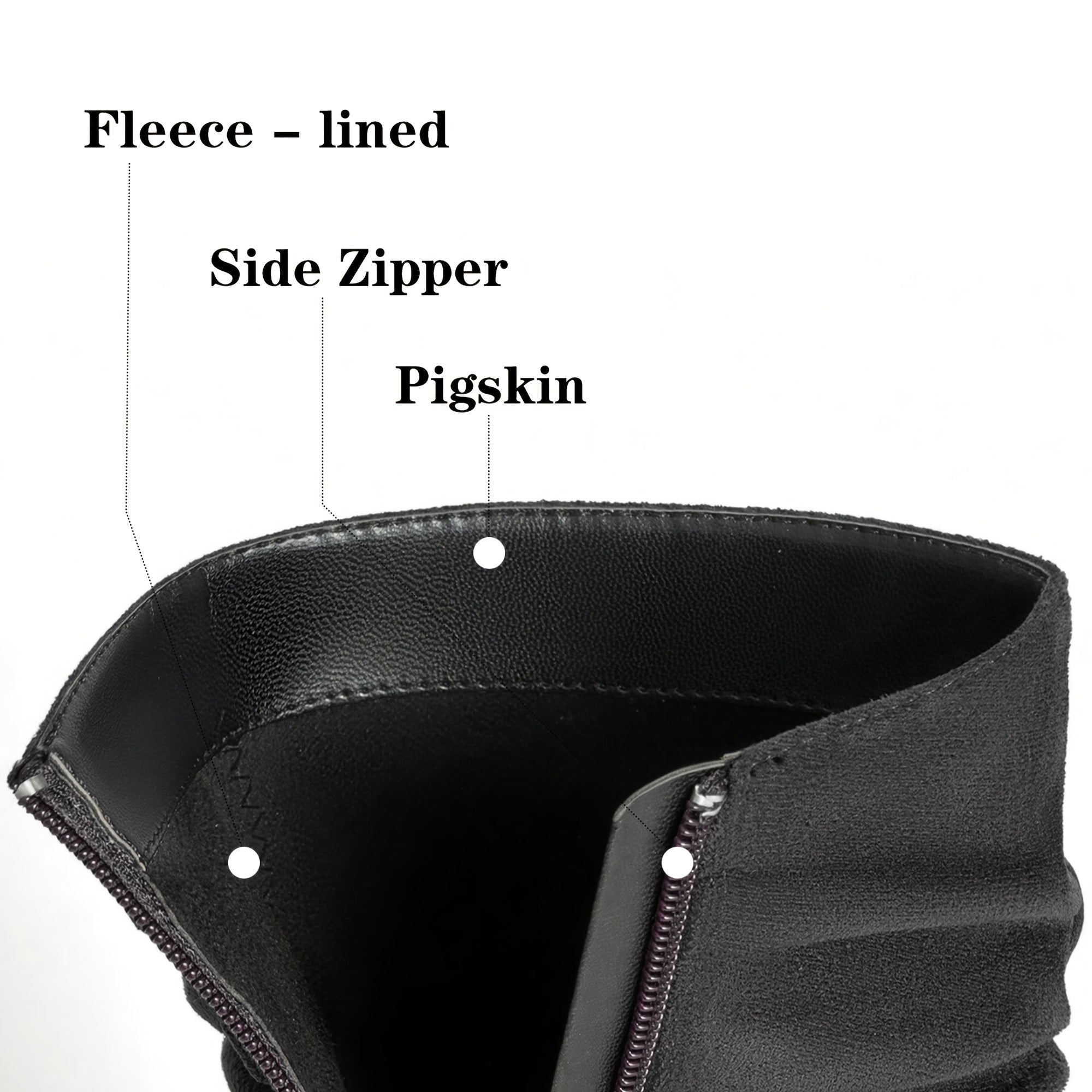 Women's Plain Fashionable Mid-Calf Boots with Zipper for Comfort and Casual Wear, Round Toe in the Middle of Calf - Roberto Fashion House