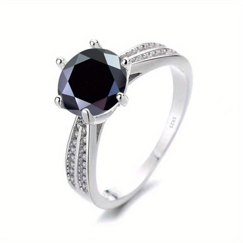 Original Tancise 925 Pure Silvery Ring with Moissanite Diamond and Certificate, Exquisite Jewelry for Women's Engagement Ring - Roberto Fashion House