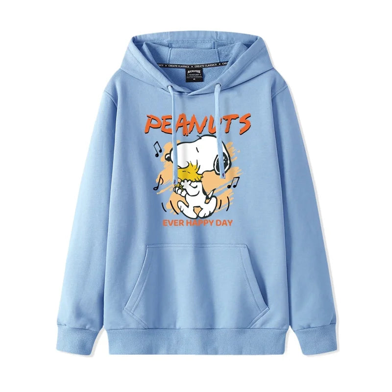 Snoopy Sweater Women's Spring and Autumn 2024 New Japanese  Collegte Wind Velvet Hooded Pullover Jacke Cute Sweet Simple Clothes