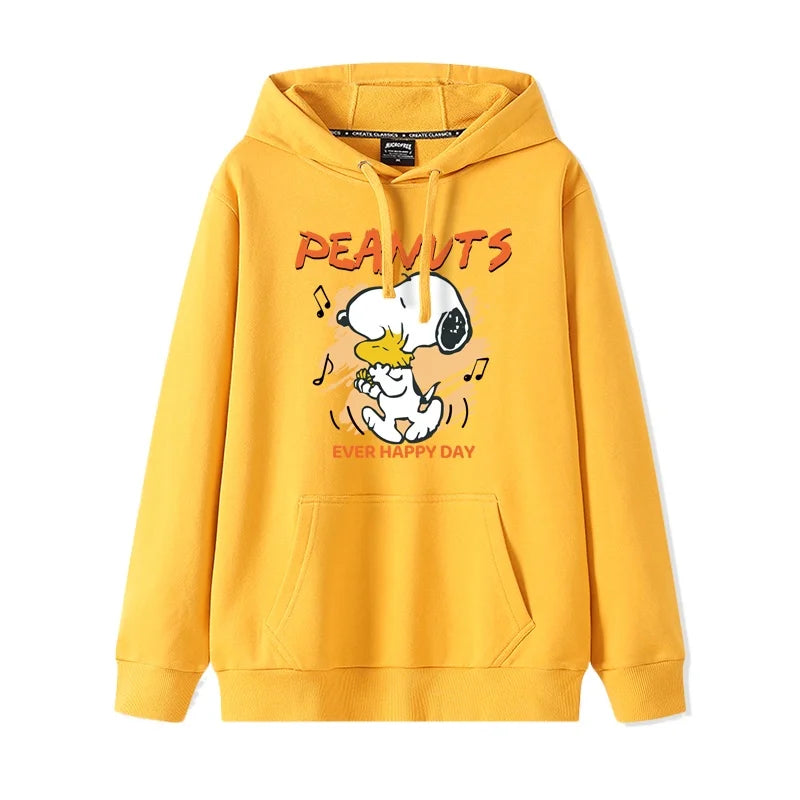 Snoopy Sweater Women's Spring and Autumn 2024 New Japanese  Collegte Wind Velvet Hooded Pullover Jacke Cute Sweet Simple Clothes