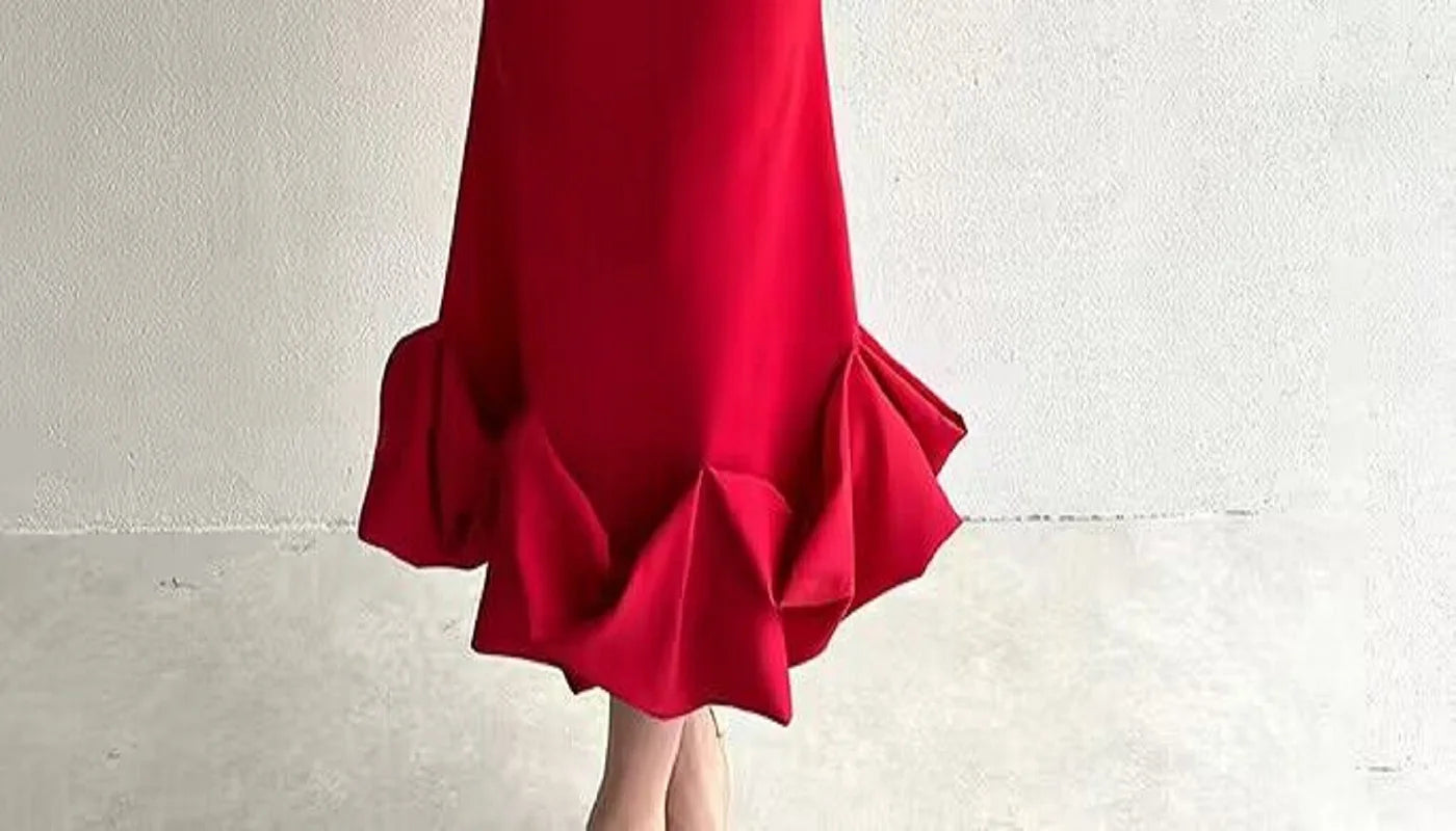 Sexy Sleeveless Backless Midi Dress Women  Summer Fashion Bodycon Elegant Ruffles Eged Birthday Party Club Pencil Dess - Roberto Fashion House