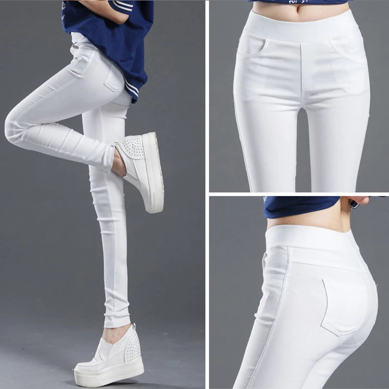 Women Summer Elastic Casual Stretch Skinny Leggings Slim Pencil Pants - Roberto Fashion House
