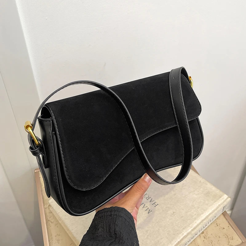 Fashionable Minimalist Velvet Shoulder Bag 2024 Autumn New Good-looking Commuting To Work Versatile Practical Crossbody Bags
