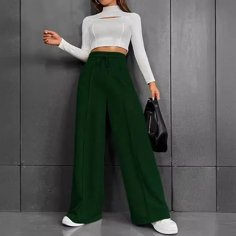 Autumn New Straight Leg Loose Sweatpants Wide Leg Pants for Outdoor Dance Casual Long Trousers Comfortable Loose Fit Long Pants