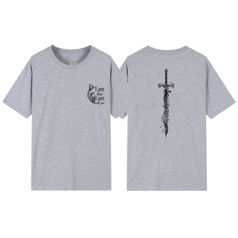 I Am Here I Am with You T Shirts Throne of Glass Merch Unisex Short Sleeve Tshirt Vintage TOG Quote Shirt Streetwear Women Tops