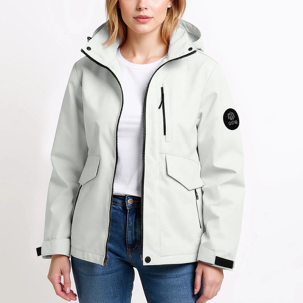 Women's Thin Breathable Hiking Jackets Solid Color Long Sleeved Loose Hoodie Outdoor Windproof and Waterproof Rain Jacket Coat