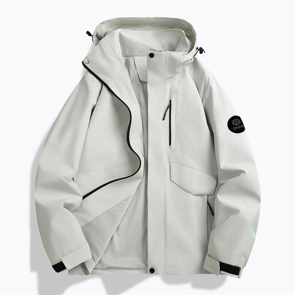 Women's Thin Breathable Hiking Jackets Solid Color Long Sleeved Loose Hoodie Outdoor Windproof and Waterproof Rain Jacket Coat