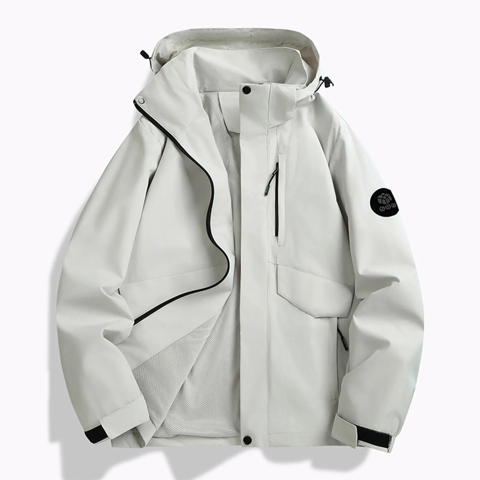 Women's Thin Breathable Hiking Jackets Solid Color Long Sleeved Loose Hoodie Outdoor Windproof and Waterproof Rain Jacket Coat