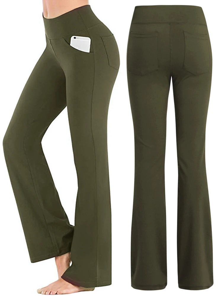Ogilvy Mather Solid Elegant Female Lady Women's Legs Pants Palazzo Flared Wide Killer High Waist OL Ladies Career Long Trousers - Roberto Fashion House