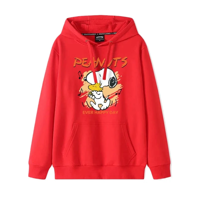 Snoopy Sweater Women's Spring and Autumn 2024 New Japanese  Collegte Wind Velvet Hooded Pullover Jacke Cute Sweet Simple Clothes