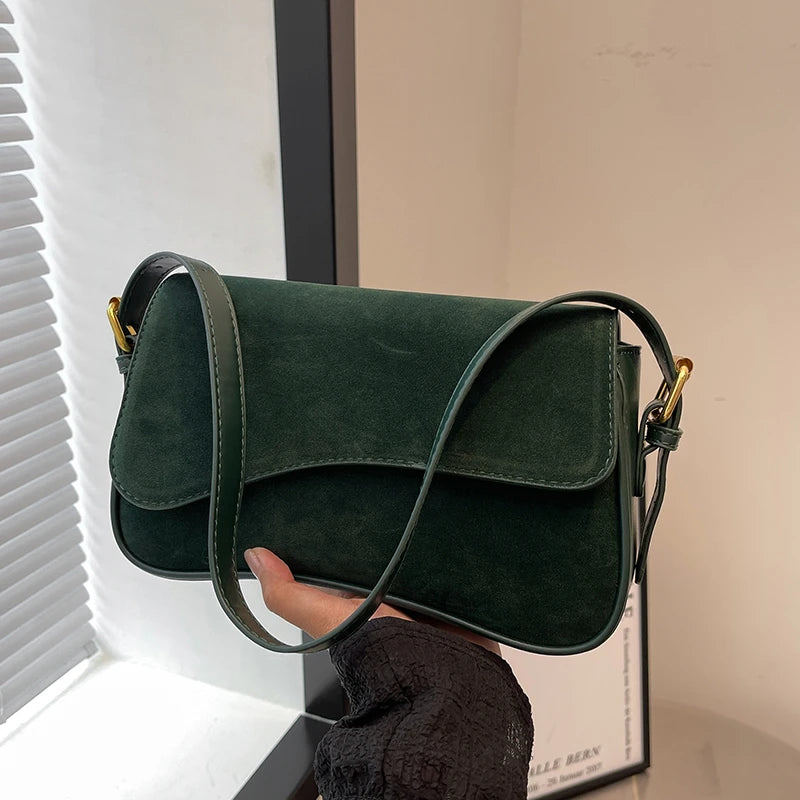 Fashionable Minimalist Velvet Shoulder Bag 2024 Autumn New Good-looking Commuting To Work Versatile Practical Crossbody Bags