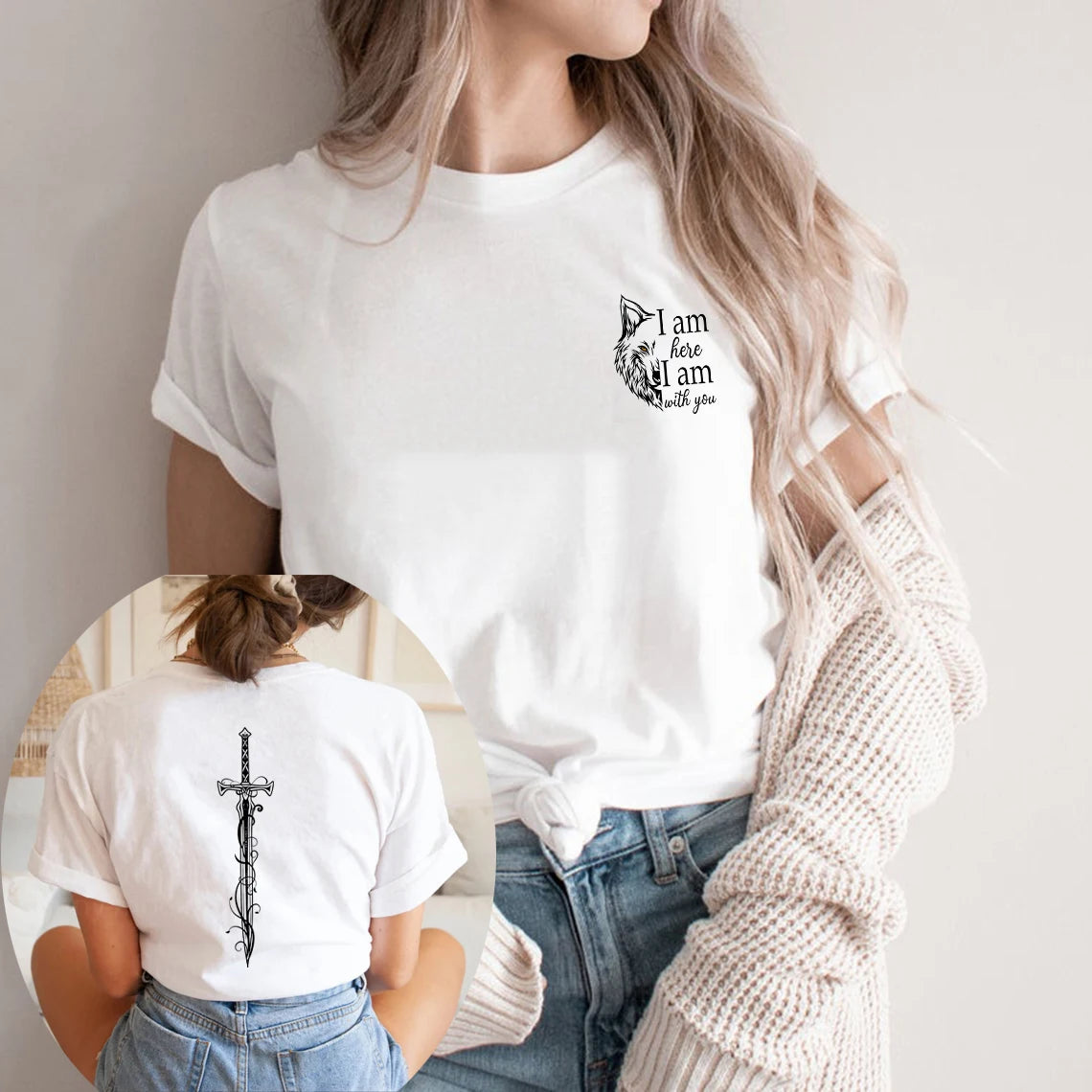 I Am Here I Am with You T Shirts Throne of Glass Merch Unisex Short Sleeve Tshirt Vintage TOG Quote Shirt Streetwear Women Tops