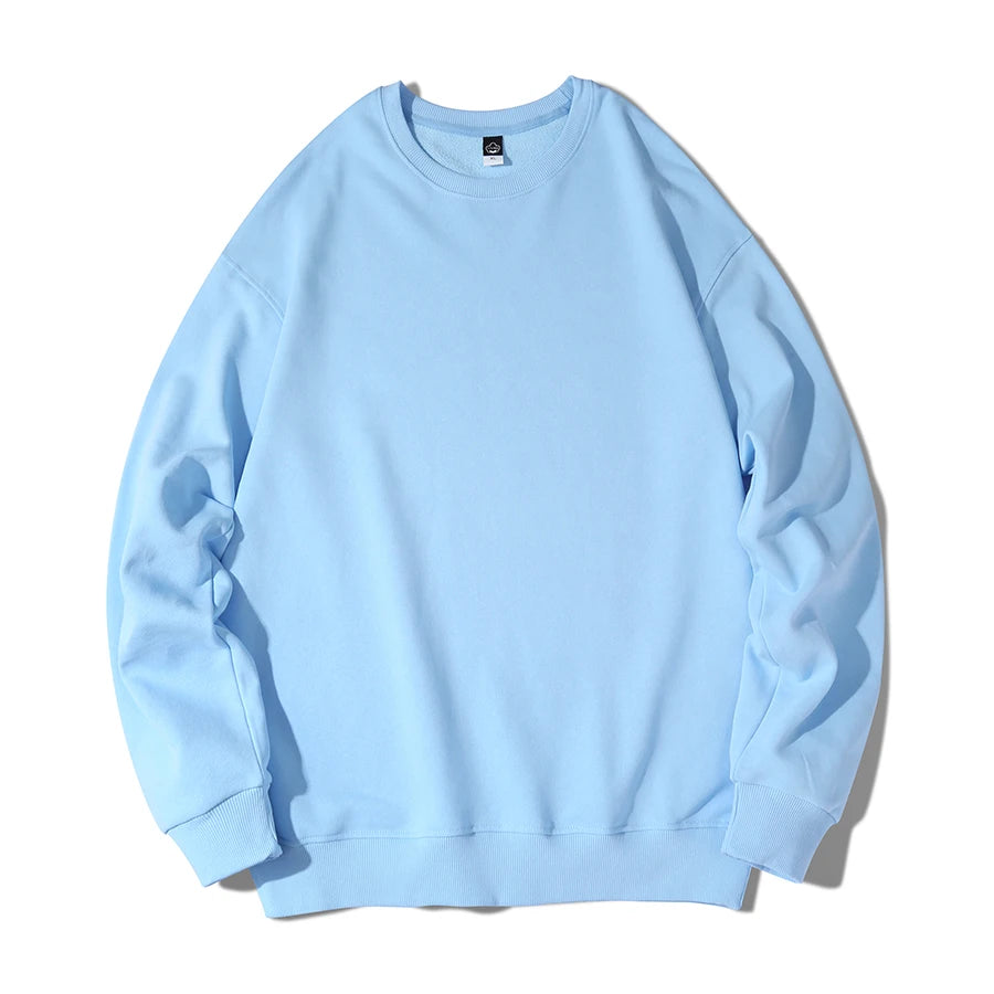 MOINWATER New Women Cotton Terry Sweatshirts Female Light Blue Hoodies Lady Casual Long Sleeve Tops for Spring Autumn MH2202
