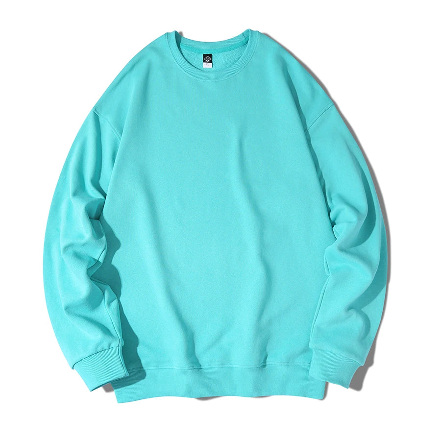 MOINWATER New Women Cotton Terry Sweatshirts Female Light Blue Hoodies Lady Casual Long Sleeve Tops for Spring Autumn MH2202