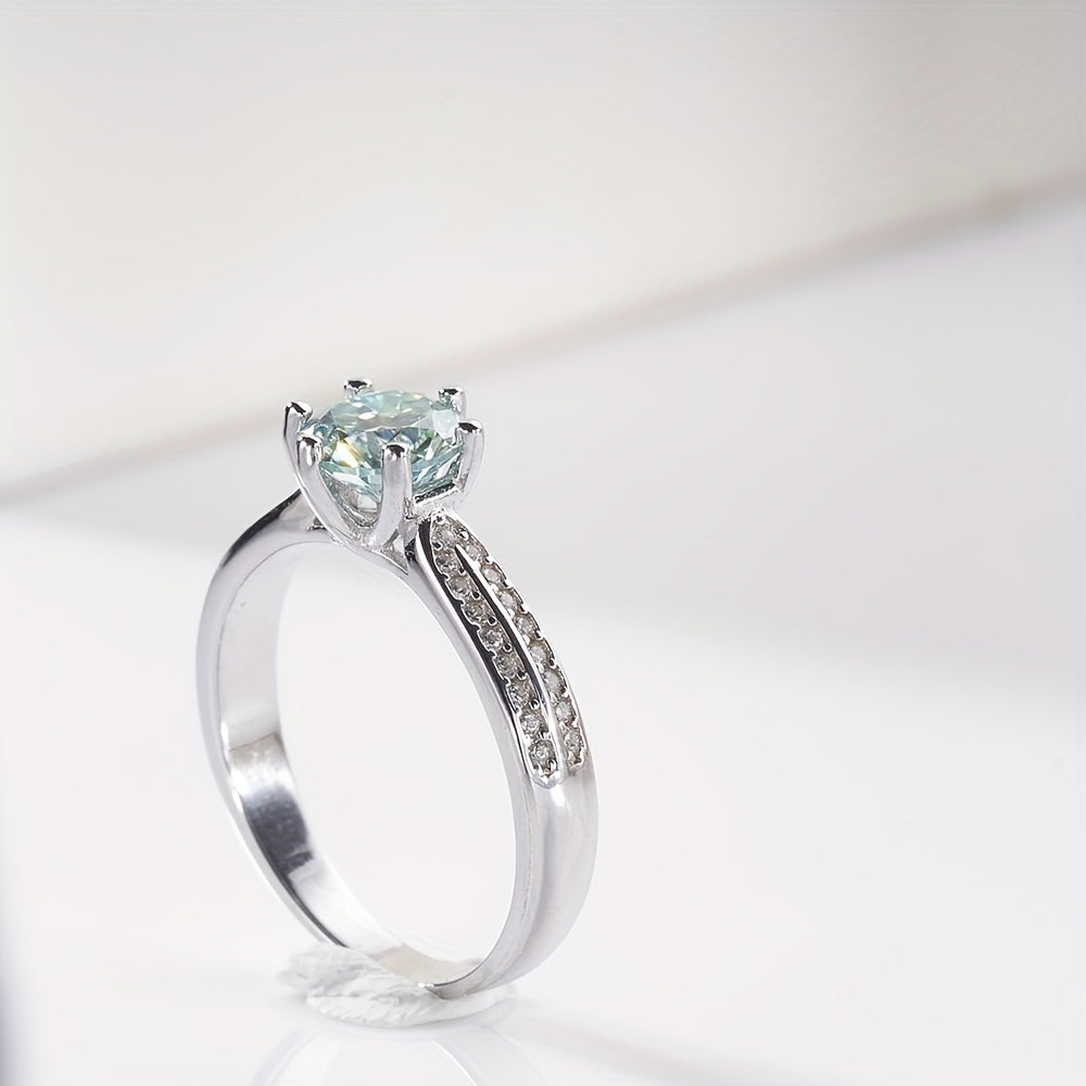 Original Tancise 925 Pure Silvery Ring with Moissanite Diamond and Certificate, Exquisite Jewelry for Women's Engagement Ring - Roberto Fashion House